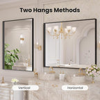 LOAAO Black Bathroom Mirror 40"X32" - Image 4