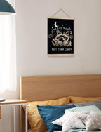 Foritho Funny Motivational Raccoon Meme Poster Wall Art Framed - Image 3