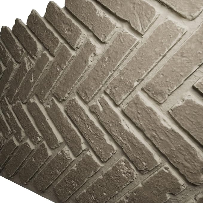 EverStone Herringbone Faux Brick Panel, 46 1/2"W x 25 1/4"H x 1"D, Antique - Image 7