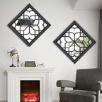 Wocred 2 PCS Square Wall Mirror, Gorgeous Rustic Farmhouse Accent Mirror - Image 2