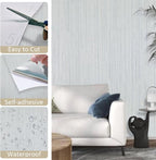 Beige Grey Grasscloth Wallpaper Peel and Stick 15.74" X 472.44" Removable - Image 9