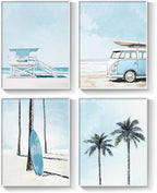 Framed Blue Coastal Beach Wall Art - Image 8