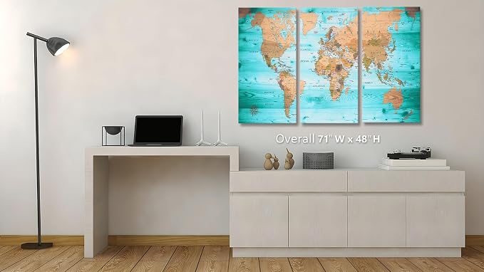 ZEYDRT Wall Art Living Room map of the world Office Wall Decoration Bedroom - Image 3