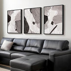 Large Framed Black and White Grey Abstract Wall Art - Image 4