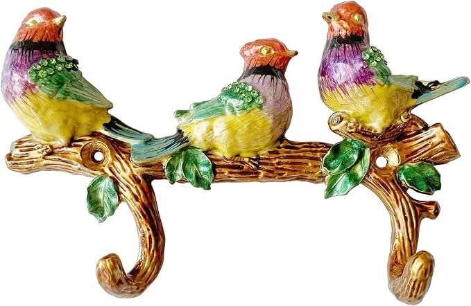 Vintage Bird Shaped Decorative Wall Hook Rack Hanger by Pewery