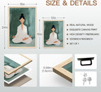 GELDSTEI Wood Framed Zen Wall Art, Tranquil Meditation Wall Decor, Yoga Girl - Image 7