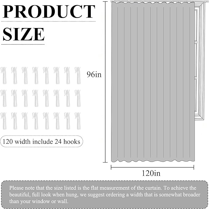 RYB HOME 100% Blackout Curtain Extra Wide - Image 7