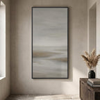 Large Framed Neutral Abstract Wall Art, Modern Vertical Canvas Prints Paintings by Cuspin
