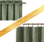 NICETOWN Sage Green Velvet Curtains 54 inches Long 2 Panels - Image 3