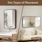 BEAUTYPEAK 30" x 48" Black Metal Frame Rectangle Vanity Mirror - Image 4