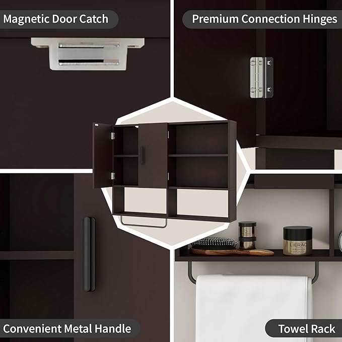 Medicine Cabinet, Wooden Bathroom Wall Cabinet - Image 4