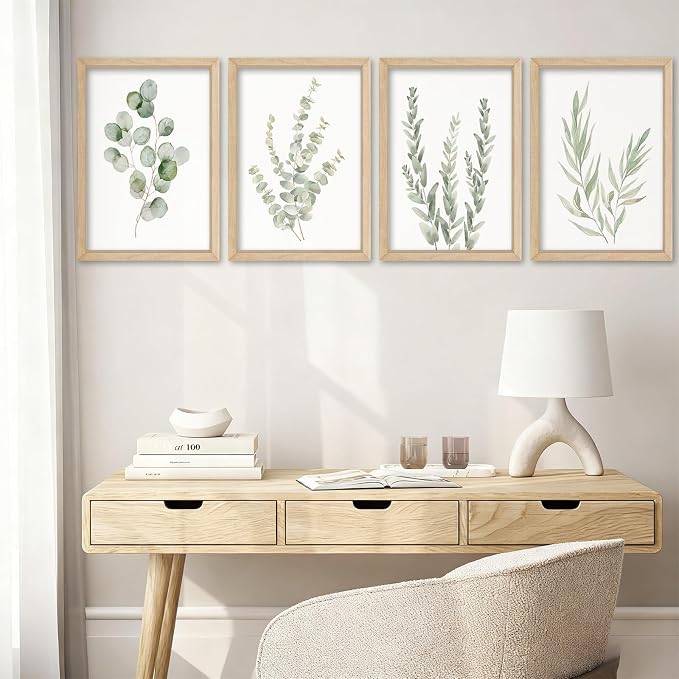YWJKWLGS Botanical Watercolor Prints Sign Sage Green Eucalyptus Wall Decor - Image 7