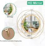 Large Round Mirror with Iron Metal Wire Frame Wall-Mounted Mirror - Image 7