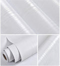 Abyssaly White Wallpaper 24 in X 196 in White Wood Self Adhesive Paper by Abyssaly