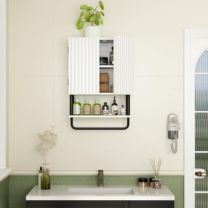 RUSTOWN Fluted Bathroom Wall Cabinet - Image 5