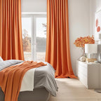 MIULEE 2 Panels Orange Back Tab Blackout Curtains 84 Inch Length - Image 2