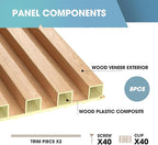 OUZUGIE WPC Acoustic Slat Wall Paneling, Living Room, TV Background, Study Room - Image 4