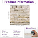 3D Peel and Stick Faux Stone Wall Panels 11.8" x 11.8" 10-Pack, Stone-Look Wall - Image 4