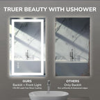 USHOWER LED Bathroom Mirror 24x32 Inch Tempered Glass - Image 5