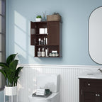 VANIRROR Bathroom Wall Cabinet Expresso Over Toilet Storage - Image 2
