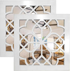 Set of 2 Boho Square Wall Mirrors by HMANGE