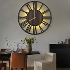 LEIKE Large LED Wall Clocks, Non Ticking, Battery Operated Rustic Round Modern - Image 5