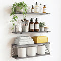 Fixwal 3+1 Tier Bathroom Floating Shelves Over Toilet, 15.8in Farmhouse Rustic by Fixwal