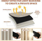 AJAZZ Blackout Accordion Door Curtain 98"x106" Cream White - Image 3