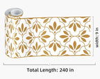 FLFK Wallpaper Border Gold and White Patterns Peel and Stick Wall Border Self - Image 2