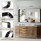 55"x 30" Black Bathroom Mirror - Image 3