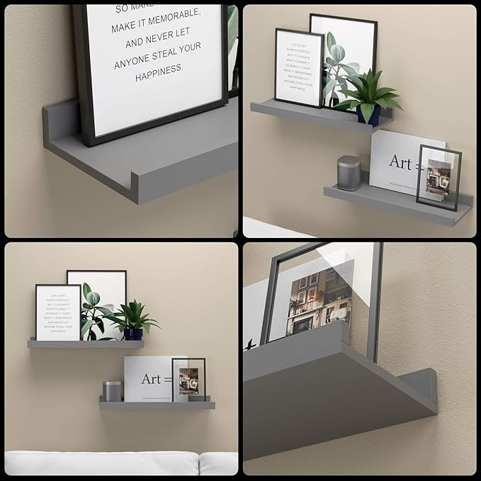 Boswillon Floating Shelves for Wall, Wall Shelves Set of 2, Bedroom Shelves - Image 4