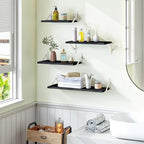 YGEOMER Floating Shelves for Wall, Different Sizes Black Wall Shelves for - Image 7