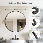 USHOWER Bathroom Mirrors for Over Sink, 42 Inch Circle Mirror - Image 5