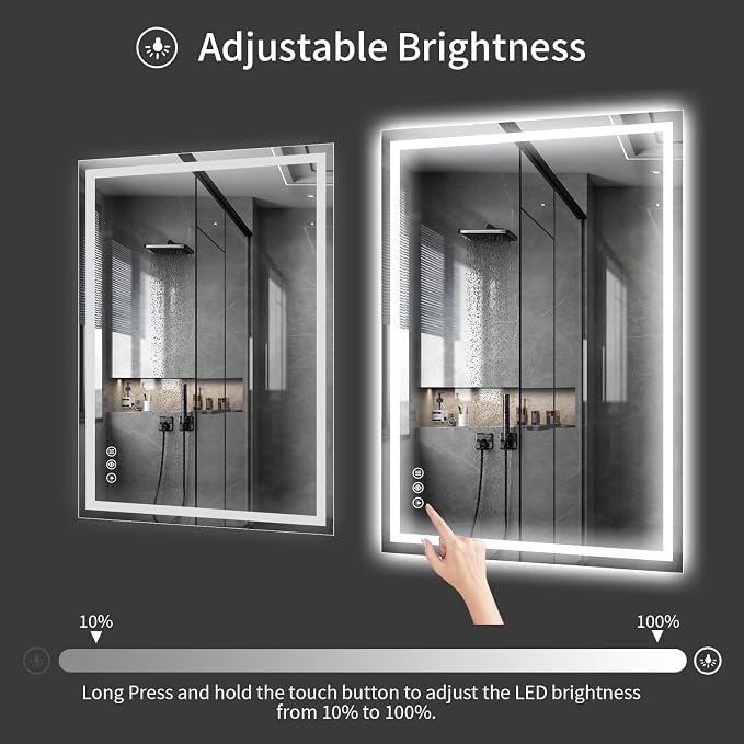 Koonmi 48"x36" LED Mirror for Bathroom, 90CRI Anti-Fog Vanity Mirror - Image 9