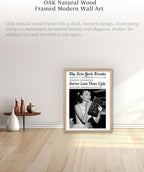 iHery Natural OAK Wood Audrey Hepburn Trendy Framed Wall Art, Better Late Than - Image 5