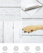 Abyssaly White Gray Wood Paper 35.4 in X 196 in Self-Adhesive Removable Peel - Image 2