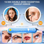 10'' 30X/1X Wall Mounted Lighted Makeup Mirror, 5000mAh Rechargeable - Image 2