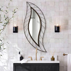 ironsmithn Decorative Wall Mirror, Leaf Design Metal Frame - Image 7