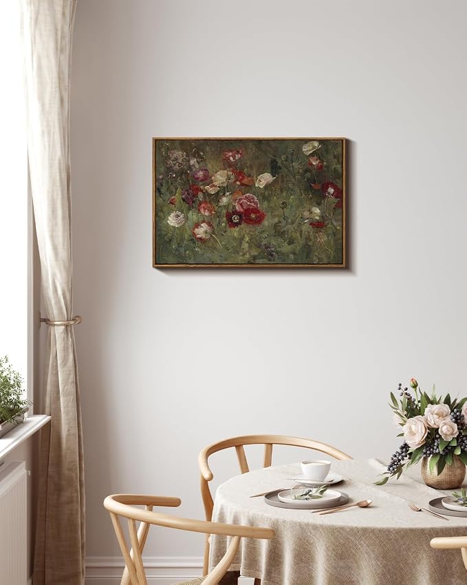 InSimSea Framed Canvas Wall Art Vintage Decor, Flowers Large Wall Art Prints - Image 3