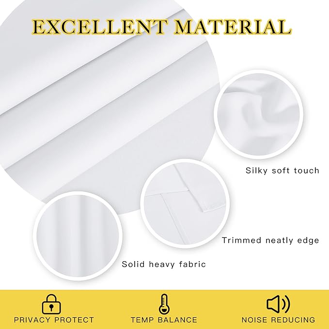 NICETOWN White Room Darkening Bedroom Curtain 84 inches Length - Image 4
