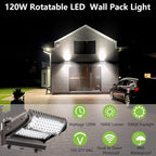 Dusk to Dawn 120W Rotatable LED Wall Pack Light, 5000K 16800LM 600-800W HPS/HID - Image 2