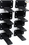 8 Pack - 3 inch Black Hidden L Shelf Bracket Iron Floating Shelf Brackets by MHMYDZ