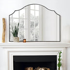 Besdomus Black Scalloped Wall Mirror: 40"x29" Large Modern Wooden Arched - Image 6