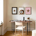 Pink and Black Leopard Wall Art, Lucky Girl 8 Ball Wall Decor Set of 3 Cheetah - Image 2