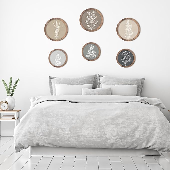 Threehoney 6 Pcs Framed Botanical Wall Art Set Floral Wall Art Vintage Boho - Image 4