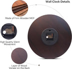 14 Inch Retro Vintage French Country Style Round Wooden Wall Clock Silent - Image 6