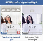 360° Rotate 2-Light LED Bathroom Vanity Light Fixtures, 900LM Acrylic Brushed - Image 3