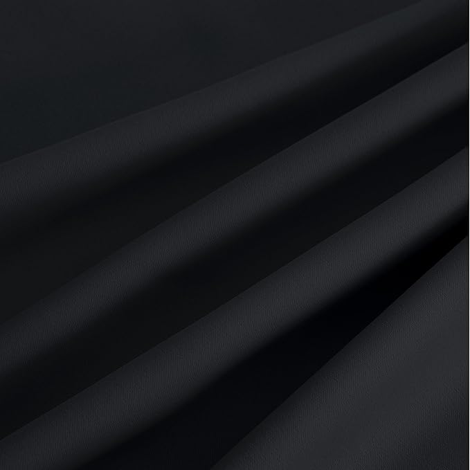 NICETOWN Room Darkening Draperies Curtains Panels, 2 Panels Black W52 x L108 - Image 7