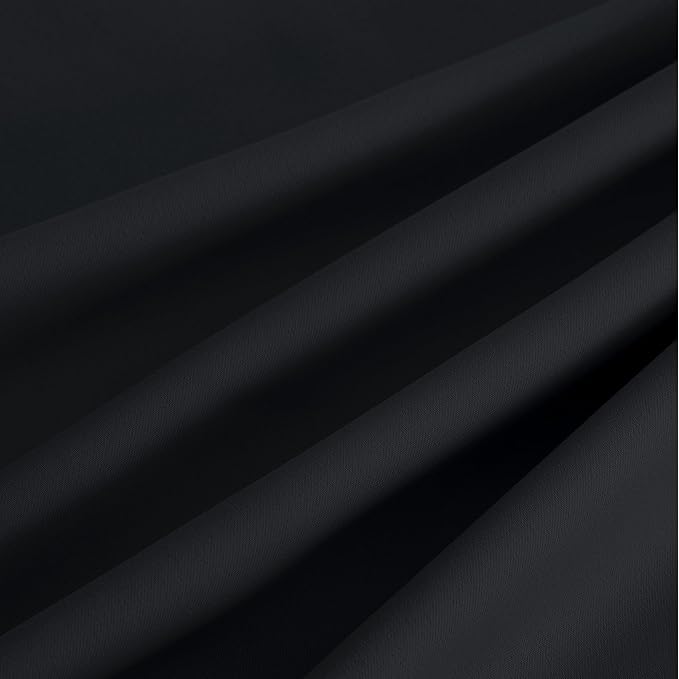 NICETOWN Room Darkening Draperies Curtains Panels, 2 Panels Black W52 x L102 - Image 7