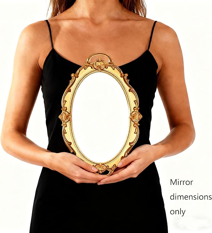 Eaoundm 14.5 x 10 inchs Smallest Oval Antique Decorative Wall Mirror Vintage - Image 3